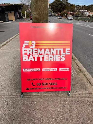 The Fremantle Batteries sign — automotive, industrial, leisure